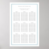 Blauwe en witte eenvoudige weduwenkaart poster (Voorkant)