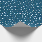 Blauwe en witte feestdag cadeaupapier (Hoek)