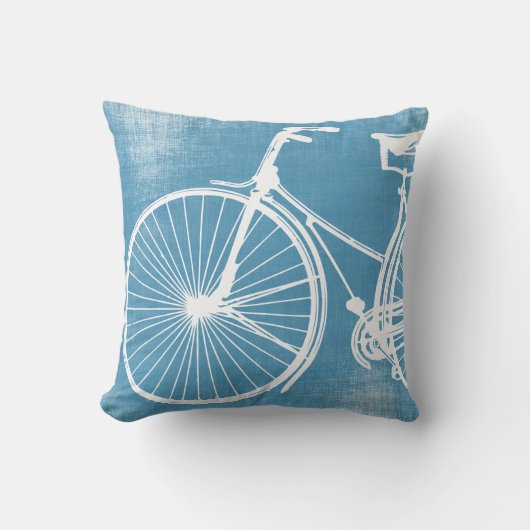 Blauwe en witte fietspiloot kussen (Voorkant)