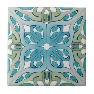 blauwe en witte fijne tegels tegeltje