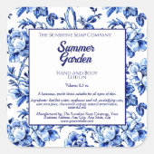 Blauwe en witte flacon Etiket voor cosmetische pro (Voorkant)