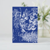 Blauwe en witte flora Dank je Bedankkaart (Staand voorkant)