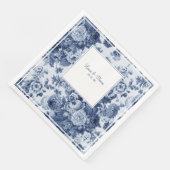  blauwe en witte Floral bruiloft Servet (Hoek)