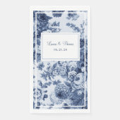  blauwe en witte Floral bruiloft Servet (Voorkant)