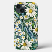 Blauwe en witte Floral Daisies Case-Mate iPhone Case (Achterkant)