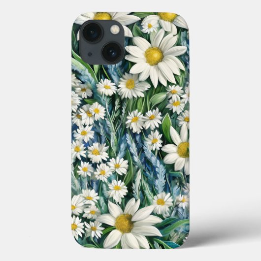 Blauwe en witte Floral Daisies Case-Mate iPhone Case (Achterkant)