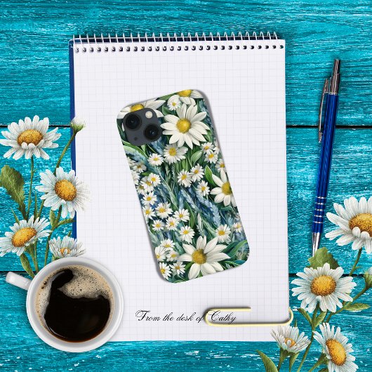 Blauwe en witte Floral Daisies Case-Mate iPhone Case