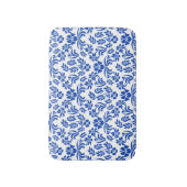 Blauwe en witte Floral Damask Bath Mat (Voorkant Verticaal)