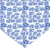Blauwe en witte Floral Damask Table Cloth Tafelkleed (Gekanteld)