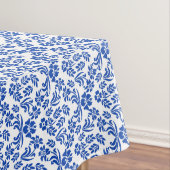 Blauwe en witte Floral Damask Table Cloth Tafelkleed (Voorbeeld)