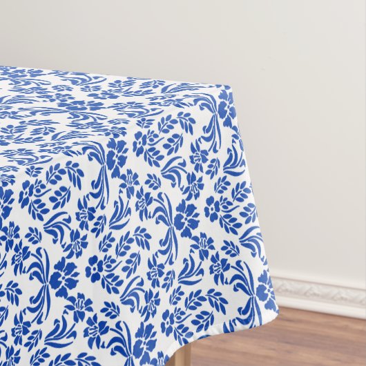 Blauwe en witte Floral Damask Table Cloth Tafelkleed (Voorbeeld)