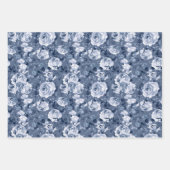Blauwe en witte Floral Inpakpapier Vel (Voorkant 2)