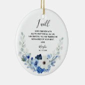 Blauwe en witte Floral Moeder van de Groom-keramie Keramisch Ornament (Rechts)