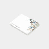 Blauwe en witte Floral Post-it® Notes (Schuin)