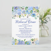 Blauwe en witte Floral repetitie Kaart (Staand voorkant)