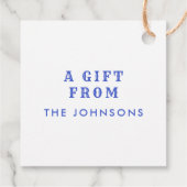 Blauwe en witte Floral Tegel met vogel Bedankjes Labels (Achterkant)