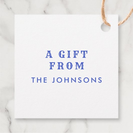 Blauwe en witte Floral Tegel met vogel Bedankjes Labels (Achterkant)