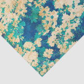 Blauwe en witte Floral Tissuepapier (Detail)