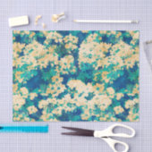 Blauwe en witte Floral Tissuepapier (Craft)