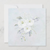 Blauwe en witte Floral Waterverf Wedding Kaart (Achterkant)