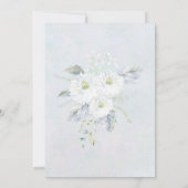 Blauwe en witte Floral Waterverf Wedding Kaart (Achterkant)