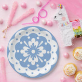 Blauwe en witte florale Bord (Feest)