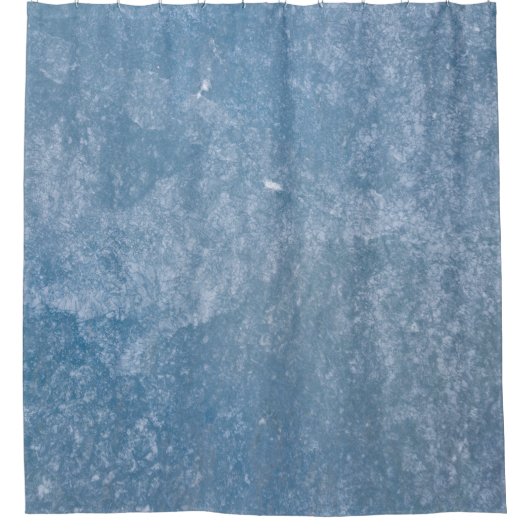 Blauwe en witte florale textiel douchegordijn (Voorkant)