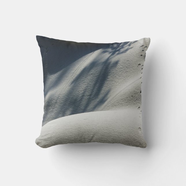 Blauwe en witte florale textiel kussen (Voorkant)