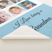 Blauwe en witte fotocollage sherpa deken (3/4)