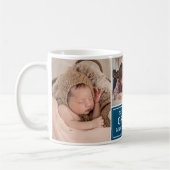 Blauwe en witte fotocollage voor opa koffiemok (Links)