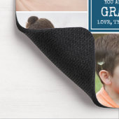 Blauwe en witte fotocollage voor opa muismat (Hoek)