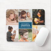 Blauwe en witte fotocollage voor opa muismat (Met muis)
