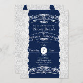 Blauwe en witte gelaatsuitnodigingen kaart (Voorkant / Achterkant)