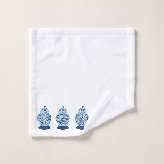 Blauwe en witte gember jar bad handdoek (Wasdoekje)