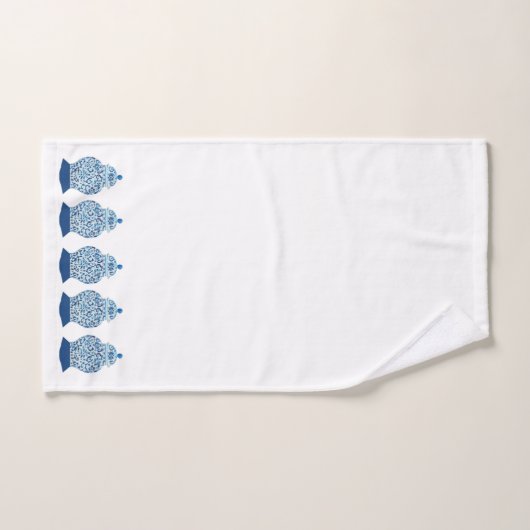 Blauwe en witte gember jar bad handdoek (Handdoek)