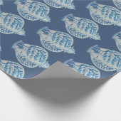 Blauwe en witte gember jar cadeaupapier (Hoek)