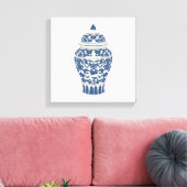 Blauwe en witte gember jar canvas afdruk (Insitu (Woonkamer))