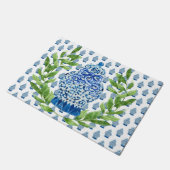 Blauwe en witte gember jar deurmat (Schuin)