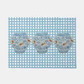 Blauwe en witte gember jar Doormat Rug Deurmat (Voorkant)