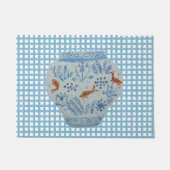 Blauwe en witte gember jar Doormat Rug Deurmat (Voorkant)