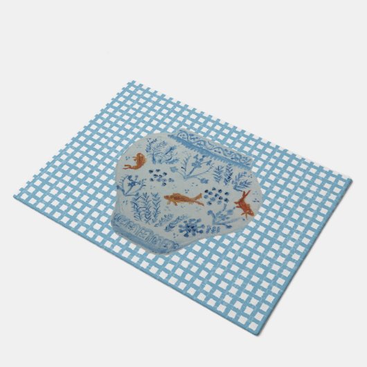 Blauwe en witte gember jar Doormat Rug Deurmat (Schuin)