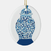 Blauwe en witte gember jar keramisch ornament (Rechts)
