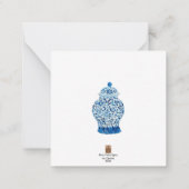 Blauwe en witte gember jar notitiekaartje (Achterkant)