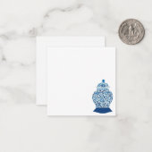 Blauwe en witte gember jar notitiekaartje (Voorkant / Achterkant in situ)