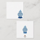 Blauwe en witte gember jar notitiekaartje (Voorkant / Achterkant)
