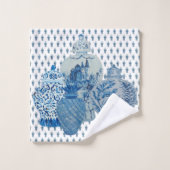 Blauwe en witte gember jars bad handdoek (Wasdoekje)