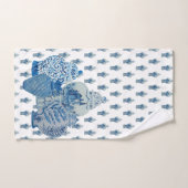 Blauwe en witte gember jars bad handdoek (Handdoek)