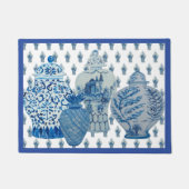 Blauwe en witte gember jars deurmat (Voorkant)