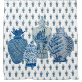 Blauwe en witte gember jars douchegordijn (Voorkant)