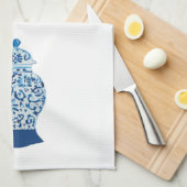 Blauwe en witte gember jars theedoek (Quarter Fold)